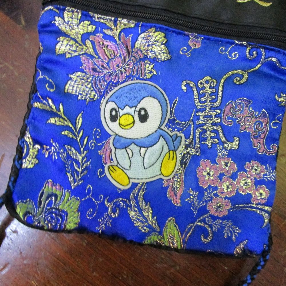 Upcycled Piplup Pokémon Passport Crossbody